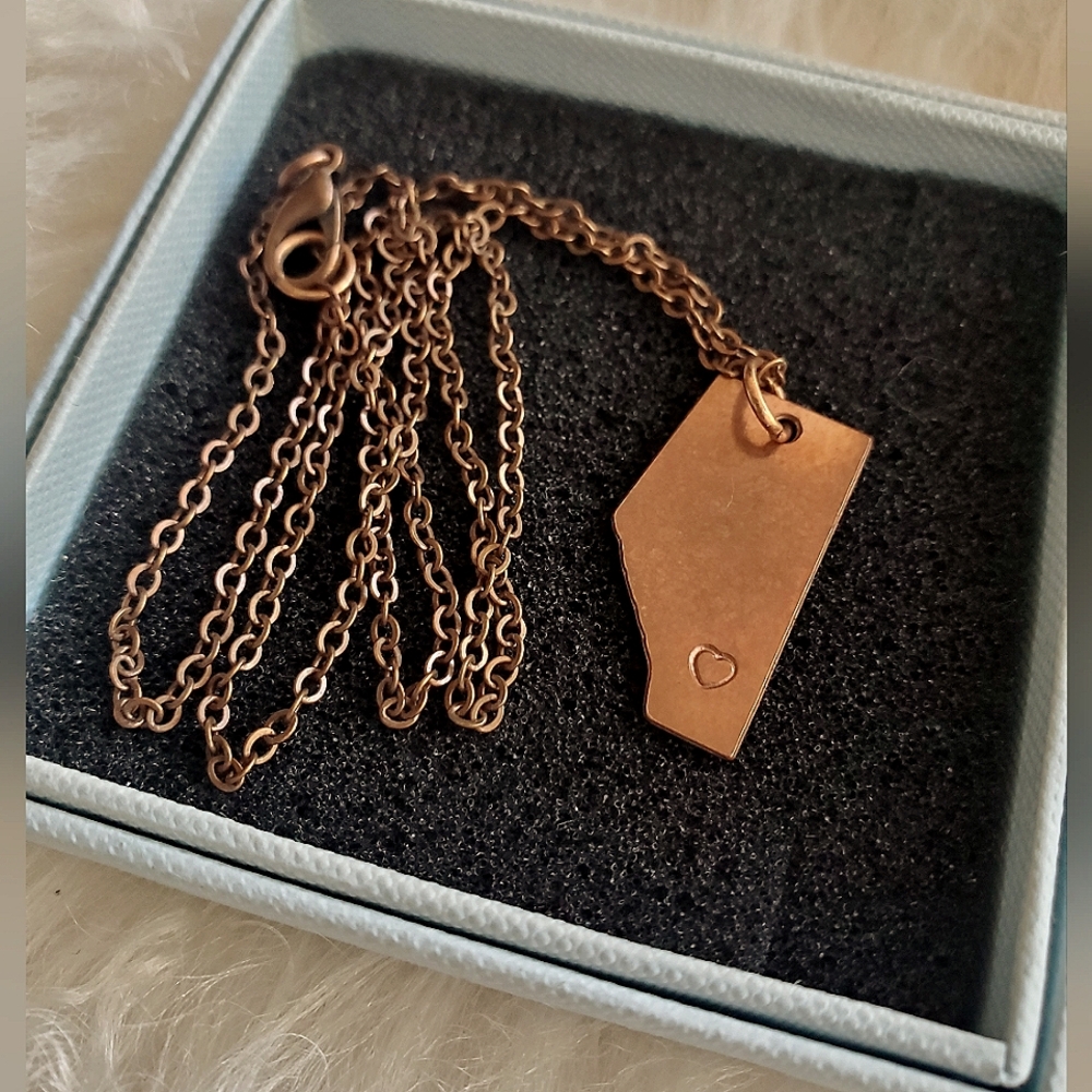 Copper Alberta / Heart Pendant Necklace made by Local Artist